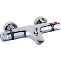 StarTech.com Thermostatarmatur - Duscharmatur Wandmontage - Konstante Temperatur 38°C - Verbrühschutz - Doppelgriff - Ventilkern aus Messing - Durchflussregelung - Silber