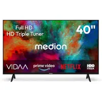 Medion 100,3 cm (40 Zoll) Full HD Fernseher (Smart-TV, HDR, VIDAA Store, HBO Max, Magenta TV, Prime Video, Disney+, DAZN, Paramount+, HbbTV, PVR, HD Triple Tuner, MD 840102)