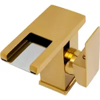 StarTech.com LED Waschtischarmatur - Wasserfall Armatur - 3-farbige LED Beleuchtung - Deckmontage 1-3 Löcher - Messing - 60 cm Schläuche - Gold
