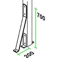 Osmo Sturmankerlasche zum Aufschrauben für Holzpfosten 200 x 700 mm feuerverzinkt