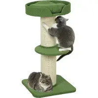 Youjia Katzenbaum 91cm Spielbaum mit Katzenbett, Plattform Wolle Grün