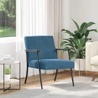 vidaXL "2026 Moderne"Relaxsessel(1 PC) - Loungesessel/Einzelsessel - für Wohnzimmer - Blau 59x75x78cm Samt - Fernseh- & Relaxsessel BestMöbel 143963