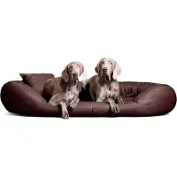 Tierlando Orthopädisches Hundebett SAMMY | Pflegeleichtes Kunstleder | L-XXXXL - Größe: 140x105cm | Farbe: 01 Braun