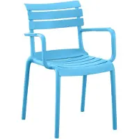 CLP Gartenstuhl Joliya stapelbar mit Armlehnen wetterfest UV-beständig bis 150 kg blau