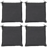 GO-DE Sitzkissen - 45 x 47 cm - Dunkelgrau - mit Stehsaum - 4er Set