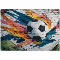 WALLARENA FOTOTAPETE Jungen Fußball Bunt 150x105 cm