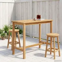 vidaXL Möbel Bartisch Natur 110 x 60 x 105 cm Massiv-TeakGartentische - Gartentische c7047
