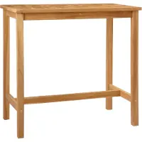 vidaXL Bartisch Natur 110 x 60 x 105 cm Massiv-Teak