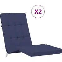 vidaXL Kissen für draußen 2 Stk. Stoff Marineblau 180 x 55 x 7 cm