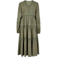 Apricot Midikleid "Midi-Kleid" mit Spitzenbesatz und Stufen