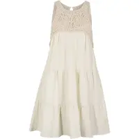 Apricot Minikleid "Mini-Kleid" mit gehäkeltem Oberteil und Stufenrock