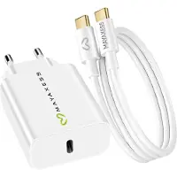 Avizar Mayaxess, 20W Netzteil für Galaxy A53 + USB-C Kabel 1m, Weiß