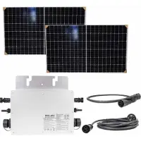 Pni Green House M600 Photovoltaik-solar-kit Mit Mikrowechselrichter Und 2 Solarmodulen 375w