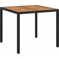 Syfax Gartentisch Schwarz 90 x 90 x 75 cm Poly-Rattan