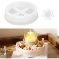 Markenlos 3D-Weihnachtsstern-Adventskalender aus Silikon, Countdown-Dekorationen, Glücksstern-Kerzenhalter-Gussform mit Zahlen für selbstgemachte Gipskerzen, Weihnachtsdekorationen