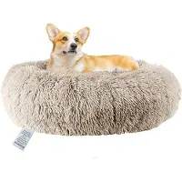OEM Großes, bequemes Hunde- und Katzenbett für Entspannung - Waschbarer Plüsch-Bezug mit weichem Fleeceauflage und Antislip-Unterlage, ergonomische Optik.