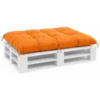 VBChome Palettenkissen für Europaletten Möbel Palettenauflage Garten Balkon 12 Farben mit Schaumstoffflocken Füllung Sitzkissen 120 x 80 cm Orange
