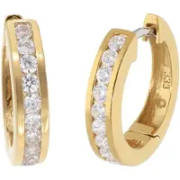 GLIZZ GL1684 Damen-Ohrringe Klapp-Creolen Gold 333 / 8K mit Zirkonia