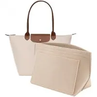 OEM Vilten Tas-Organizer mit mehreren Fächern, Beutel-Organizer, innere Tasche für Schlüssel und Lippenstift-Wasserschale (Beige, M)