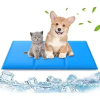 OEM Hunde- und Katzenkühlmatte, groß, bequem, tragbar, naturbelassene Selbstkühlmatte, wasserdicht, blau, 90 x 50 cm