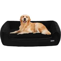 OEM Hundebett, Hundebank, Hundekissen, Hundematte, Abnehmbar und Waschbar, Schwarz, 110 x 86 x 26 cm