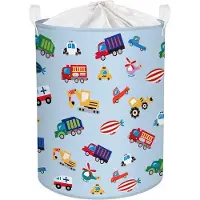 OEM Kinderwäschekorb, blauer, 45 Liter, 36 x 45 cm, opvougbare, mit Deckel