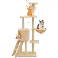 OEM Katenspielgerät mit Katzenhaus und Hängematte, stabil und widerstandsfähig, Klettergerüst für Katzen