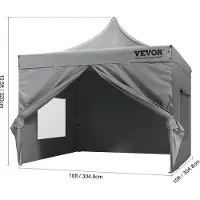 Markenlos Partyzelte – Wasserdicht – Pavillon – Markise mit Seitenteile – s Gartenzelt – Schnell aufzubauen – Robuster Partyzelt 3x3 Meter – Hochwertig – Schwarz