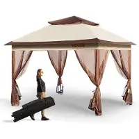 OEM Paviljoen 334x334x281cm tuintent 250D Oxford stoffen Polyurethangecoat, inkl. Opbergtas, 8-10 Personen, opvouwbare Tischpaviljoen