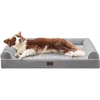 OEM Großes Orthopädisches U-förmiges Hundebett, Wasserdicht, Anti-Rutsch, Schaum-Plüsch, 8,89 cm Kissendicke