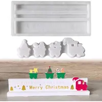 Markenlos Silikonformen, Gießformen, Weihnachtskalender, Zug, Gips zum Abgießen, Countdown-Kalender (A)