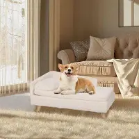 OEM Hundebett - Hundebett für Hunde bis 25kg - Hundebett auf Beinen - Hundebett - Katzenbett - 80x50x39 cm - Wasserfest - Beige