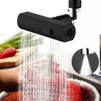 OEM 3-in-1 360° rotatie waterval kraan met zwart gootsteenarmatuur, waterbesparend voor keuken