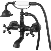 StarTech.com Badewannenarmatur - Wannenfüllarmatur mit Handbrause - Schwenkbarer 360°-Auslauf - Verstellbare Schwenkarme - Vintage Klauenfuß-Stil - Wandmontage - Mattschwarz