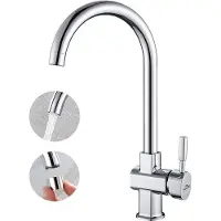 OEM Klassische Chrom-Küchenarmatur, 360-Grad-Drehbar, Ein-Knopf-Regler