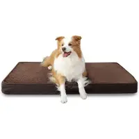 OEM Massives Hunde-Federbett - wasserdicht - reißfester - rutschfester - waschbar - exklusives Baumwollbett - geschmackvolles Hunde-Kissen - dunkelbraun - 120 x 75 x 10 cm