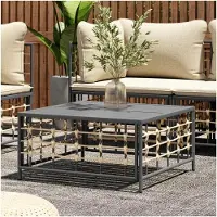 Markenlos Gartentisch Anthrazit 70x70x34 cm