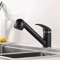 OEM 360-Grad-Dreh- und Schiebe-Kochhahn in Schwarz, mit 2-Wasserhähnen und 360-Grad-Drehfunktion, ideal für die Küche