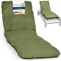 Beautissu Auflage Sonnenliege Deckchair Flair RL, 190x60x8 cm, Olivegrün