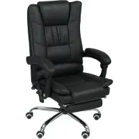 Welikera Massagstuhl Bürostuhl mit Massagefunktion, inkl. Fußstütze, höhenverstellbar, 64 cm x 70 cm x 118 cm, Schwarz