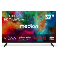 Medion 80 cm (32 Zoll) Full HD Fernseher (Smart-TV, VIDAA Store, HBO Max, MagentaTV, Prime Video, Disney+, DAZN, Paramount+, HbbTV, PVR, HDR Triple Tuner, MD 832102)