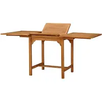 Markenlos Ausziehbarer Gartentisch (110 – 160 cm) x 80 x 75 cm aus Teakholz, Gartentisch aus Kunstharz, Tisch für den Außenbereich
