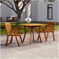 Markenlos Gartentisch, Balkontisch, Terrassen Tisch, Terrassentisch, Garten Esstisch, Gartenmöbel, 85x85x75 cm Massivholz Akazie