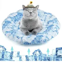 OEM Sommerlich kühler Hundebett für Hunde und Katzen, selbstkühlend, sanft beruhigend für Haustiere, ungesundheitsgefährdend, Durchmesser 57 cm
