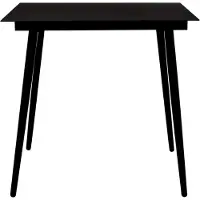 Markenlos Gartentisch Outdoor Esstisch Couchtisch Garten Bistro Terrassentisch Essmöbel Garten Outdoor Schwarz 80x80x74cm Stahl und Glas