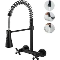OEM Wandmontage-Küchenarmatur schwarz 360-Grad drehbar mit 3 Strahlstellen
