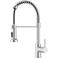 OEM Keukenmengkraan mit Umlenkbarer Dusche, Eingreifender Mengkran, 360-Grad-Drehbar und Doppel-Funktions-Dusche, Polierter Chrom