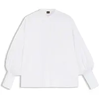 BOSS für Damen. 50564536 Weißes Betta-Hemd (40), Lässig, Baumwolle, Klassisch, Langarm