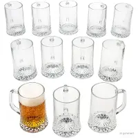 MamboCat 12x Akki Bierkrug 0,5L mit Sternboden & Henkel Bierhumpen 500ml Seidel Glas