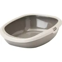 Savic Streukasten Happy Planet Gizmo mit Rand Mocca / Warm Grey